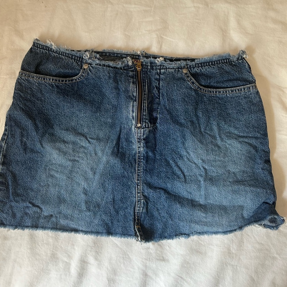 vintage paris blues low rise mini skirt